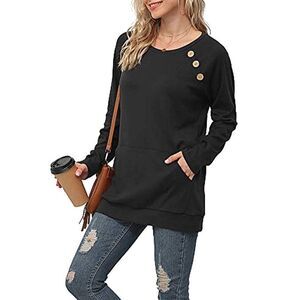 NWT YINCRO Women's Casual Long Sleeve Tunic Sweatshirt with Pouch